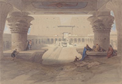 Unter dem Portikus des Tempels von Edfu, Oberägypten von David Roberts